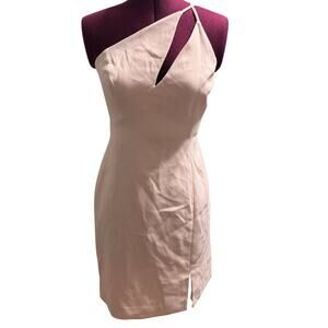 BCBGMAXAZRIA One Shoulder Cutout Mini Dress 2 Pink Asymmetric NWT
